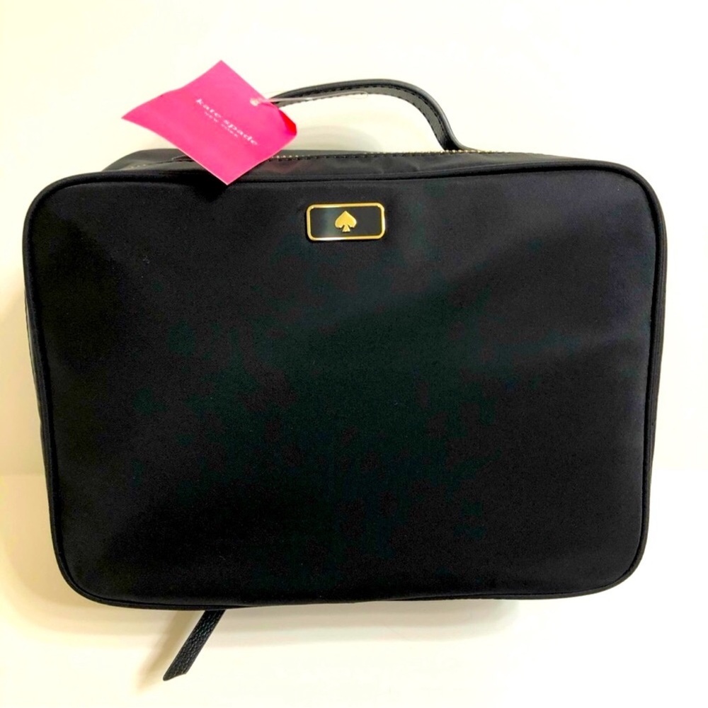 Kate Spade Travel Cosmetic Bag Dawn Black EUC